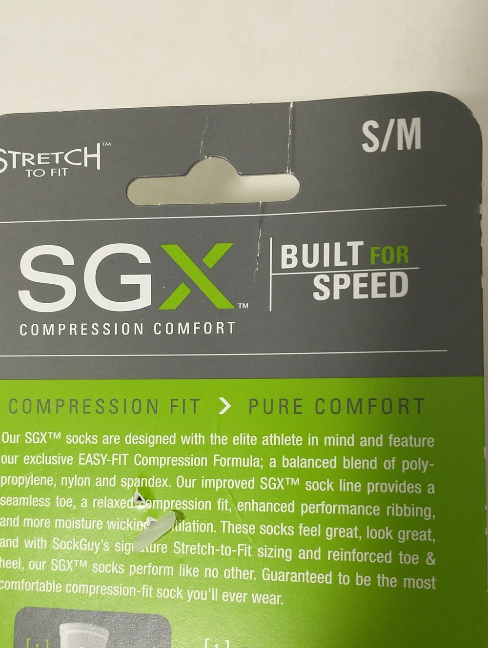 NEW SGX.Compression Comfort Socks, Size S/M, Black/Gray, Men's 5- 9, Women 6 -10